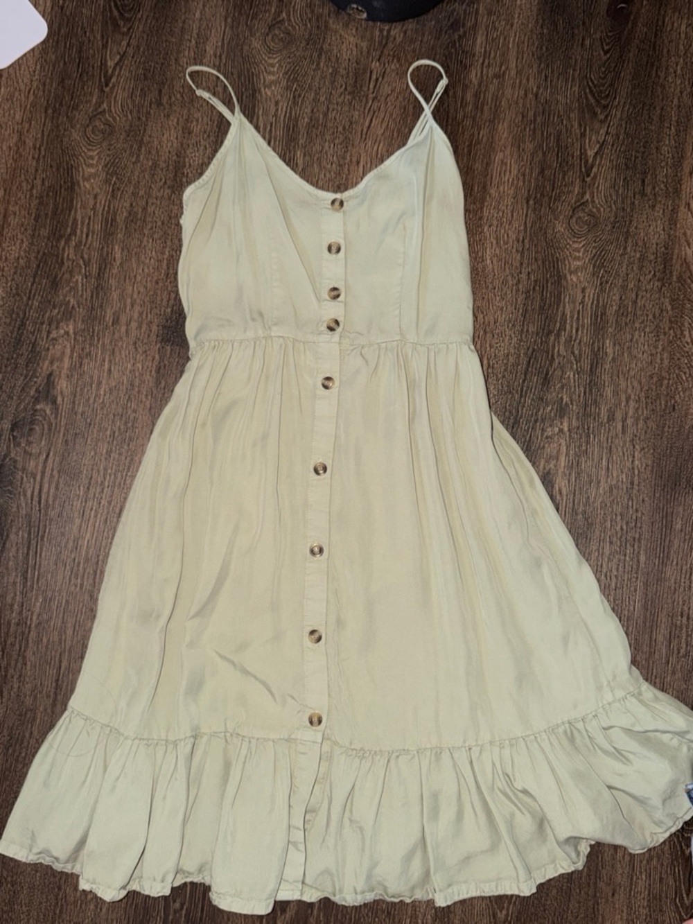 Love Tree Light Sage Button-Front Midi Dress